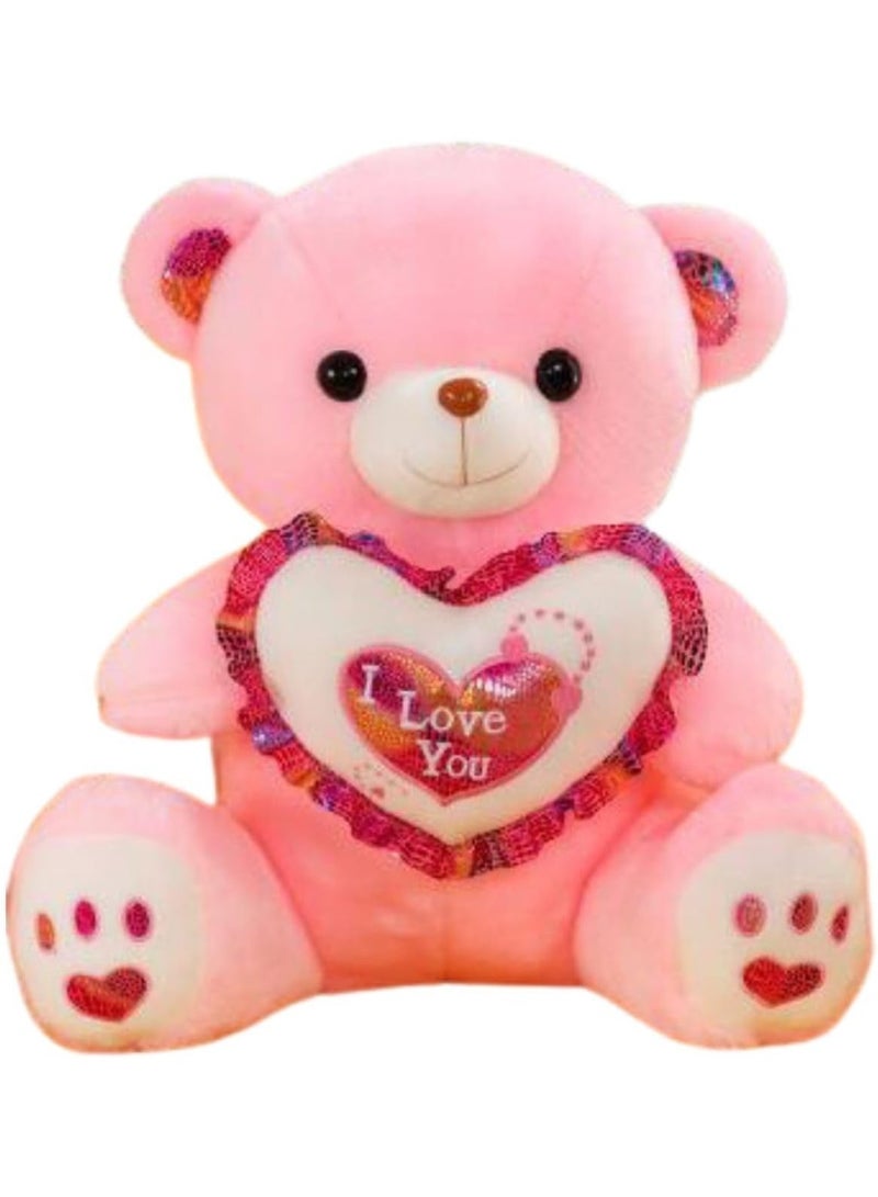 Home Smart Cute and Cuddly Teddy Bear with Assorted Color and Size 30 cm for Girls Friends and Couples Ideal for Birthday Valentine and Birthday Gift (Pink) - Image 1